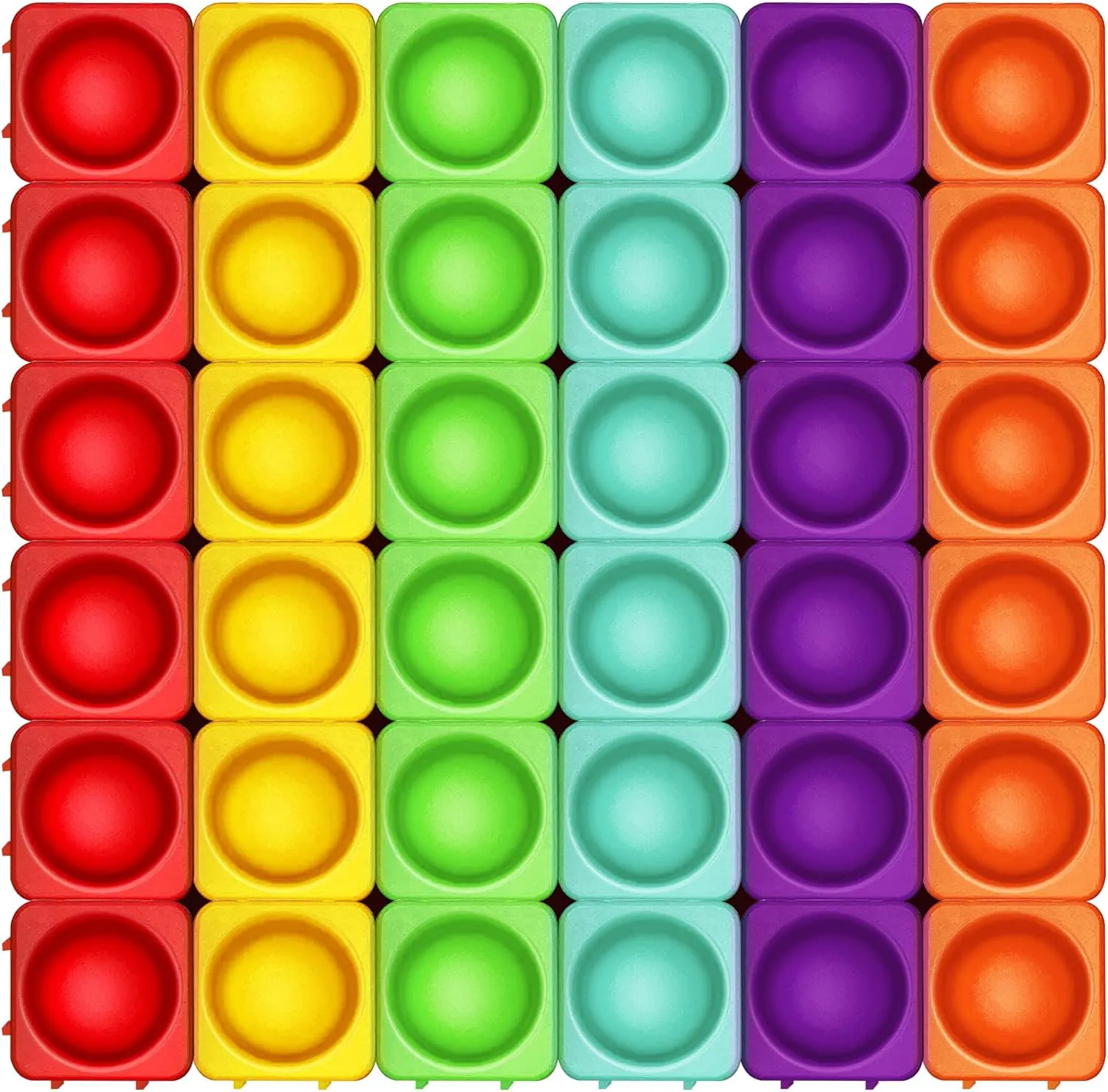 Giant Pop Blocks Bubble Premium Silicone Pop Fidget Blocks for Endless Joy and Education - Vibrant Pop Blocks for Imaginative Play and Puzzle Games-Toy Gift for Kids (36PCS)