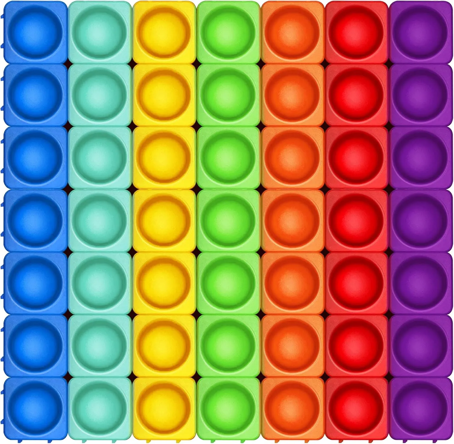Giant Pop Blocks Bubble Premium Silicone Pop Fidget Blocks for Endless Joy and Education - Vibrant Pop Blocks for Imaginative Play and Puzzle Games-Toy Gift for Kids (49PCS)