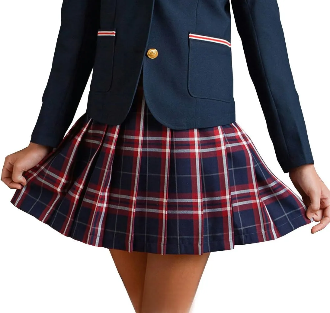 Girls Plaid Pleated School Uniform Skirts Women Short Mini Cosplay Costumes