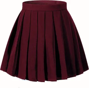 Girls Plaid Pleated School Uniform Skirts Women Short Mini Cosplay Costumes