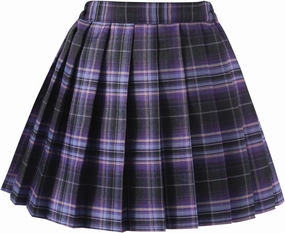 Girls' Pleated Plaid Mini Skirt with Shorts Girl Uniform School Tennis Skater Skirts Skort 2T-14Y