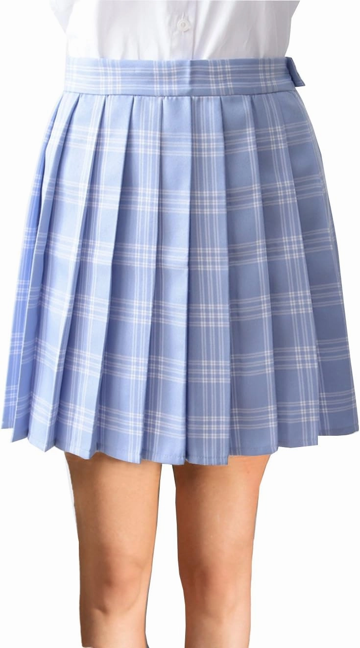 Girls Plaid Pleated School Uniform Skirts Women Short Mini Cosplay Costumes