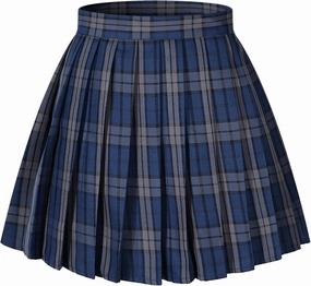 Girls Plaid Pleated School Uniform Skirts Women Short Mini Cosplay Costumes