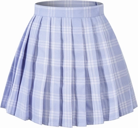 Girls Plaid Pleated School Uniform Skirts Women Short Mini Cosplay Costumes