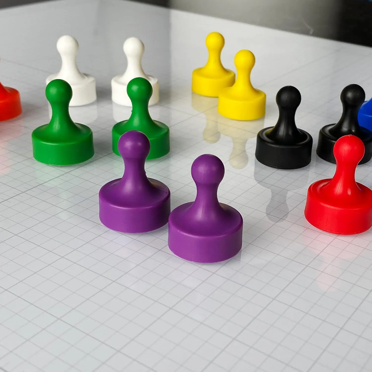 GLASSBOARD STUDIO Powerful Neodymium Magnets, Pawn-Shaped - Strong Fridge/Refrigerator and Whiteboard Magnet, Ideal for Office, Kitchen, Crafts - Rare Earth, Heavy Duty (8, Green)