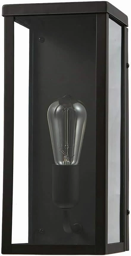 GLOBE Electric 44199 Donald 1-Light Outdoor Indoor Wall Sconce, Bronze, Clear Glass Shade, Bulb Included