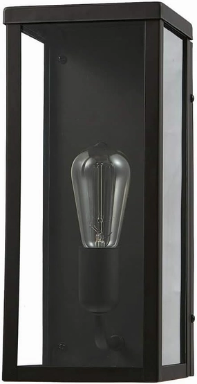 GLOBE Electric 44199 Donald 1-Light Outdoor Indoor Wall Sconce, Bronze, Clear Glass Shade, Bulb Included