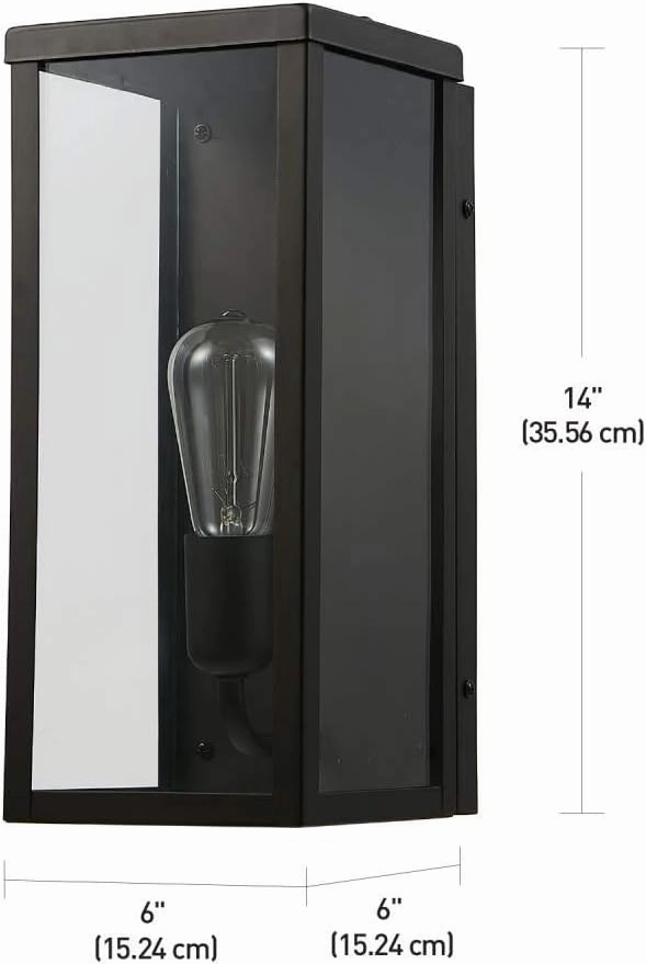 GLOBE Electric 44199 Donald 1-Light Outdoor Indoor Wall Sconce, Bronze, Clear Glass Shade, Bulb Included