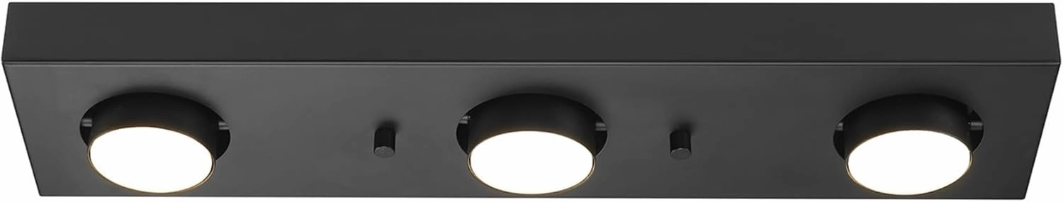 GLOBE Electric 59941 3-Light Integrated LED Track Lighting, Matte Black Modern Industrial Ceiling Light, Adjustable Pivoting Heads, 21 Watts, 1200 Lumens, 3000K, Dimmable