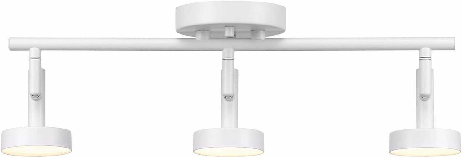 GLOBE Electric 64000008 19" 3-Light 22.5W LED Integrated Track Lighting Kit, Matte White, Dimmable, Pivoting Track Heads, Frosted Diffuser, 1200 Lumens, 2700 Kelvin, 90 CRI, Home Improvement