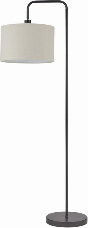 Globe Electric 67395 Barden 58" Floor Lamp, Dark Bronze, Beige Fabric Shade, On/Off Socket Rotary Switch
