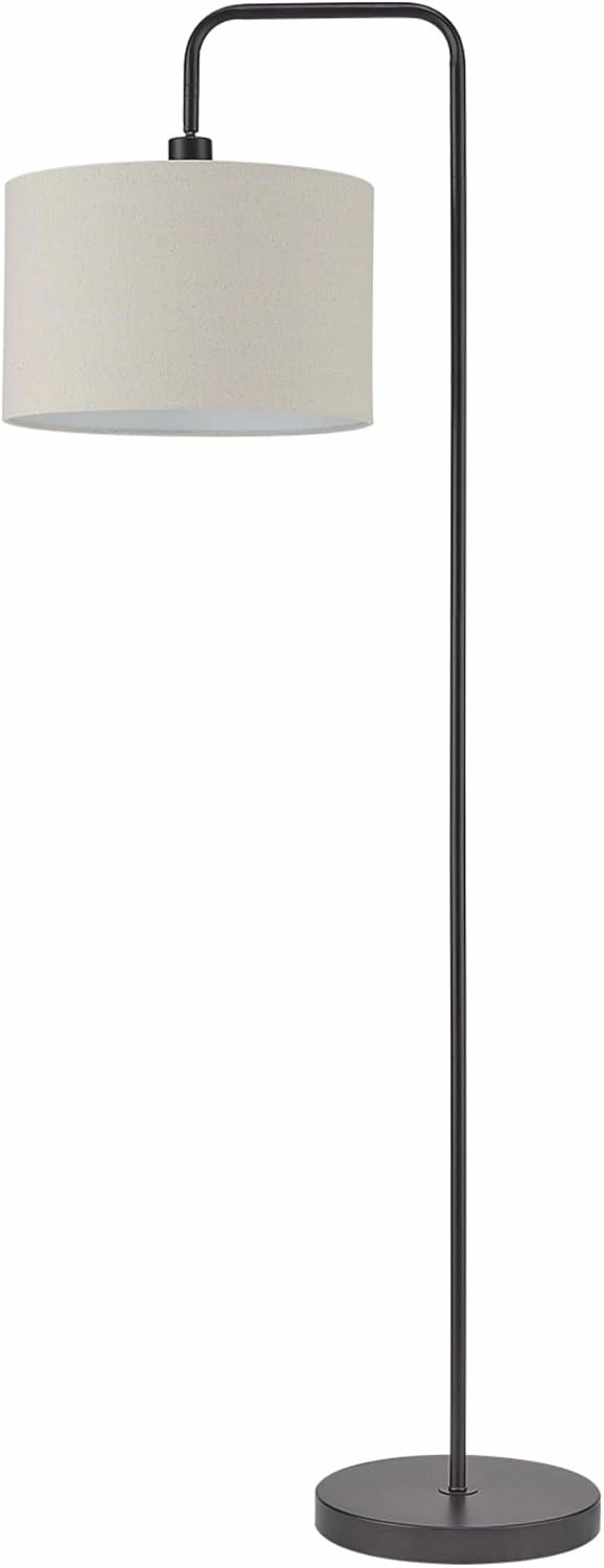 Globe Electric 67395 Barden 58" Floor Lamp, Dark Bronze, Beige Fabric Shade, On/Off Socket Rotary Switch