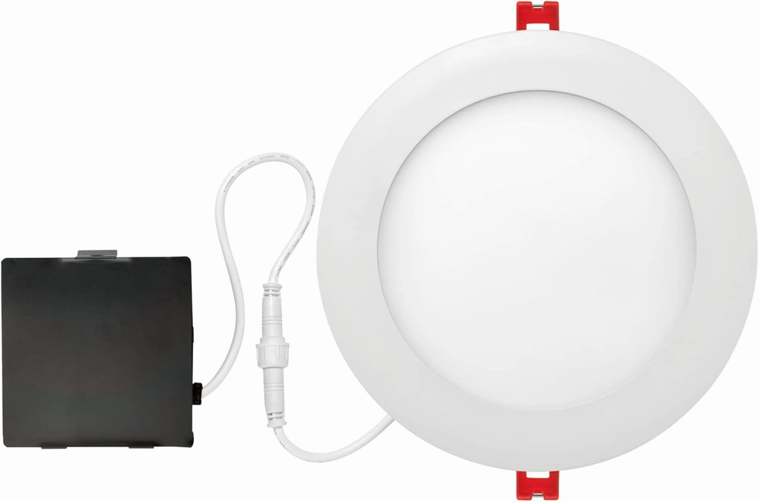GLOBE Electric 90933 6" Ultra Slim LED Integrated Recessed Lighting Kit, 12 Watts, Energy Star, IC Rated, Dimmable, Wet Rated, White Finish, 6.31" Hole Size, Bathroom Lights, 800 Lumens