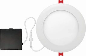 GLOBE Electric 90933 6" Ultra Slim LED Integrated Recessed Lighting Kit, 12 Watts, Energy Star, IC Rated, Dimmable, Wet Rated, White Finish, 6.31" Hole Size, Bathroom Lights, 800 Lumens