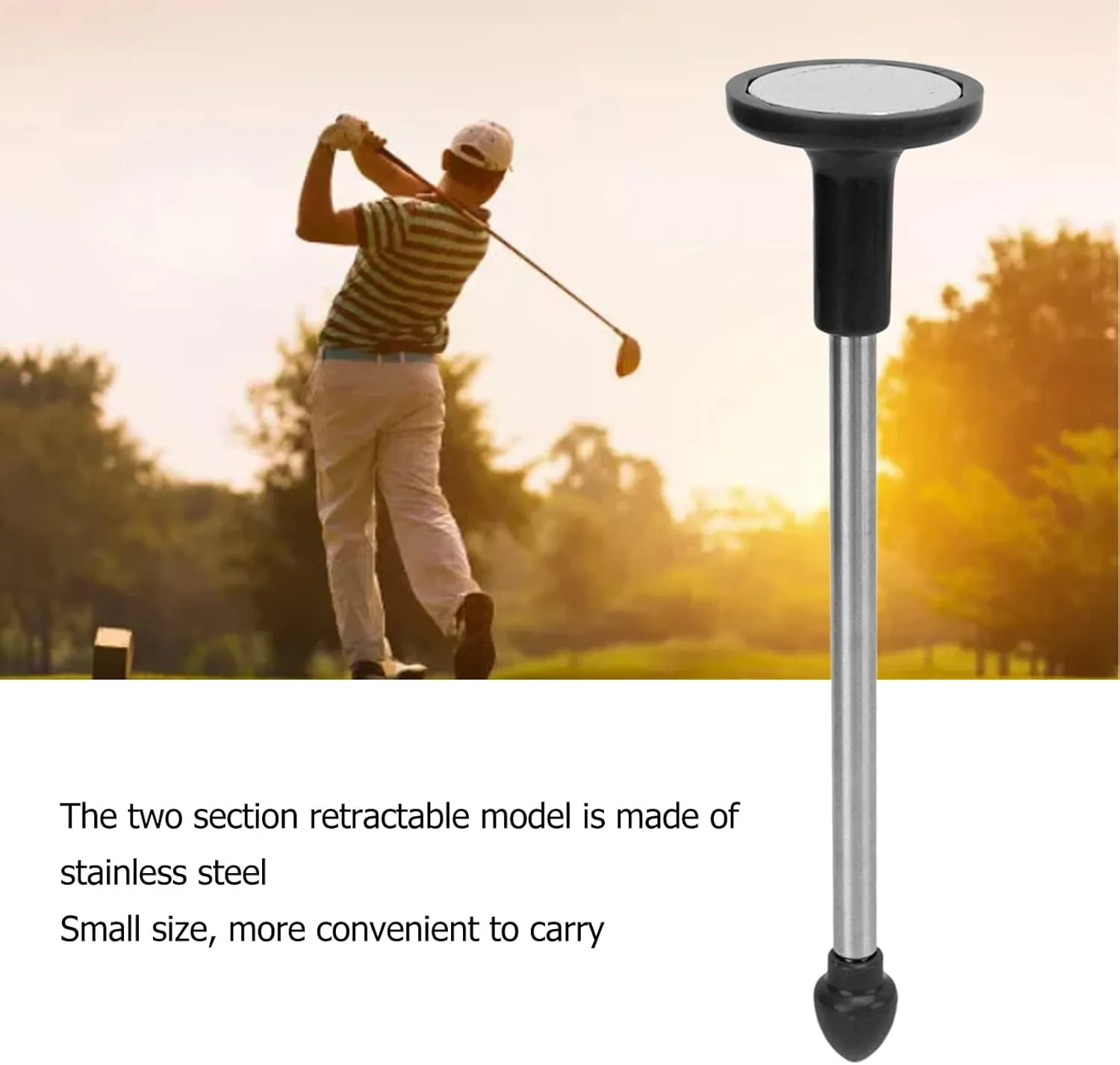 Golf Cutter Direction Indicator Training Aid, Magnetic Golf Club Alignment Stick Rod, Telescopic Design, ABS Plastic and Stainless Steel, for Professional and Beginner Golfers