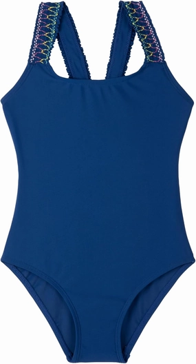 Gottex Kids Ruffle Love Scoop Neck One Piece Swimsuit Chlorine Fade Resistant and Built-in UPF UV 50  Protection