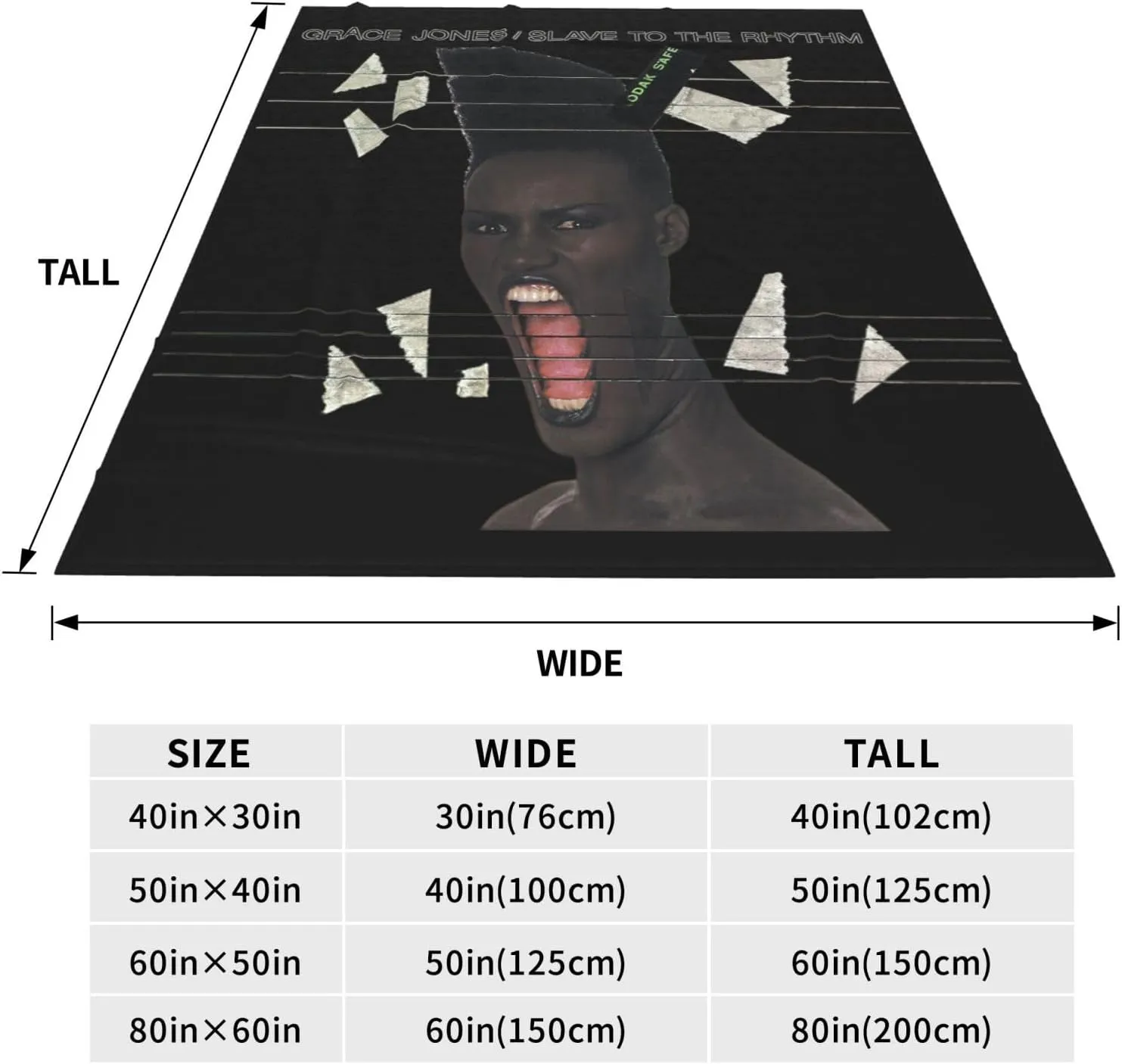 Grace Music Jones Fleece Throw Blanket Flannel Air Conditioning Quilt for Couch Camping Travel 60"x50"