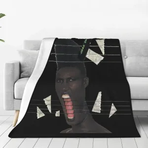 Grace Music Jones Fleece Throw Blanket Flannel Air Conditioning Quilt for Couch Camping Travel 60"x50"