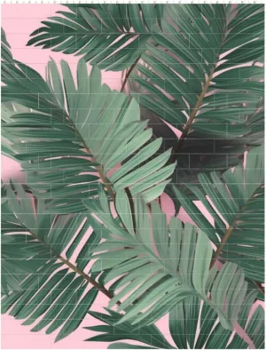 Green Palm Tree Leaves Building Block Puzzle Personalized Building Bricks for Adults Block Puzzle Building DIY Brick Block Puzzles Valentine's Day Gifts for Home Decor Brick Puzzle