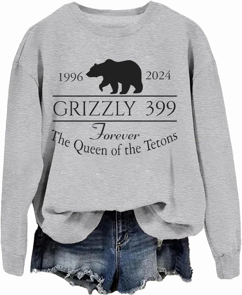 Grizzly 399 Sweatshirt, Grizzly Bear 399 Sweatshirt, In Memory of Bear 399 Forever Queen of the Tetons Sweatshirt