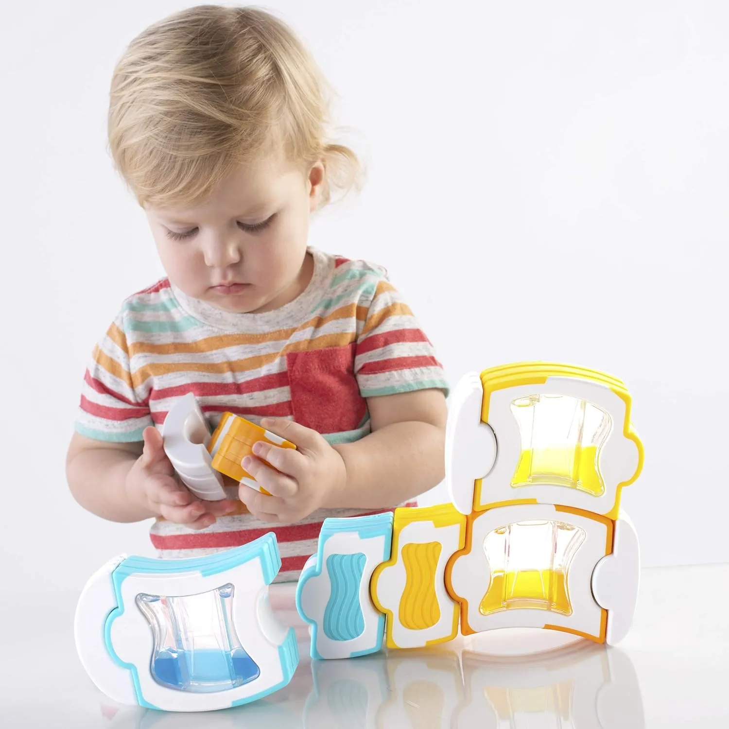 Guidecraft Grippies Waves - 20 Piece Set: STEM Magnetic Building Set for Toddlers, Kids Learning and Educational Toys