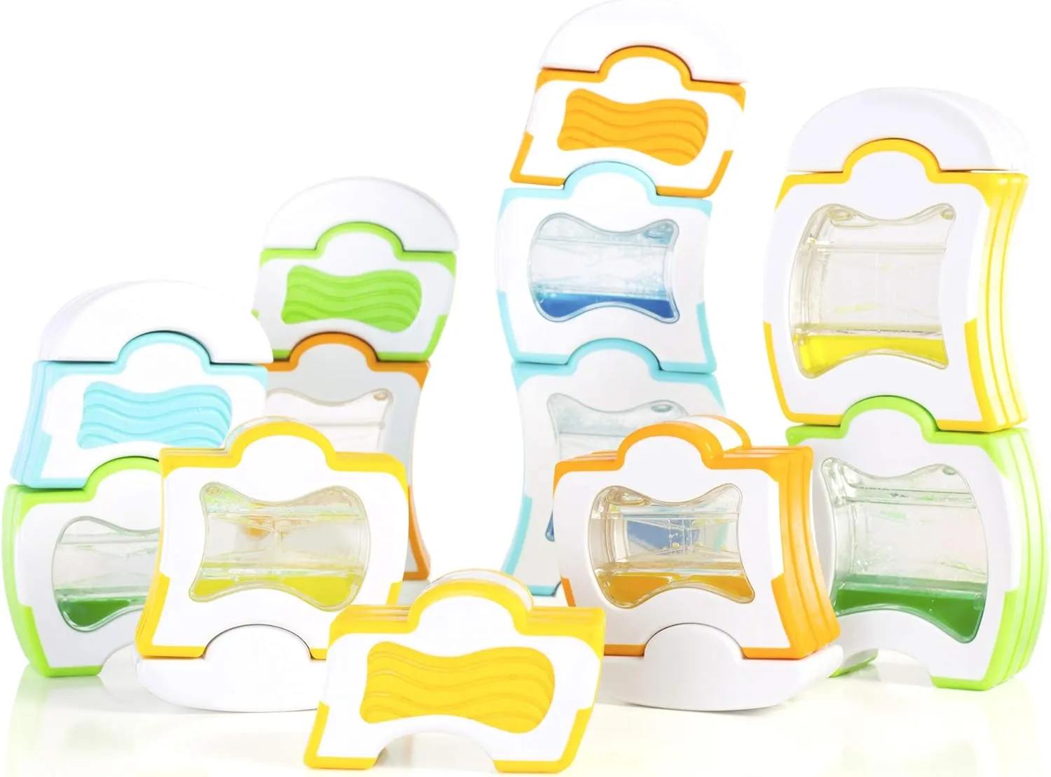 Guidecraft Grippies Waves - 20 Piece Set: STEM Magnetic Building Set for Toddlers, Kids Learning and Educational Toys