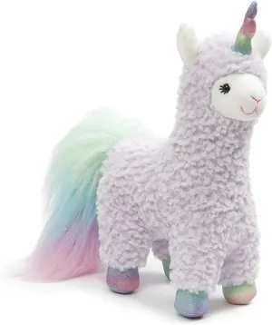 GUND Cotton Candy Llamacorn Plush Toy, Unicorn Stuffed Animal for Ages 1 and Up, Blue/Rainbow, 11”