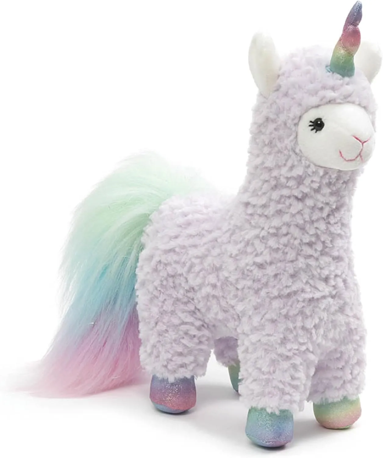 GUND Cotton Candy Llamacorn Plush Toy, Unicorn Stuffed Animal for Ages 1 and Up, Blue/Rainbow, 11”