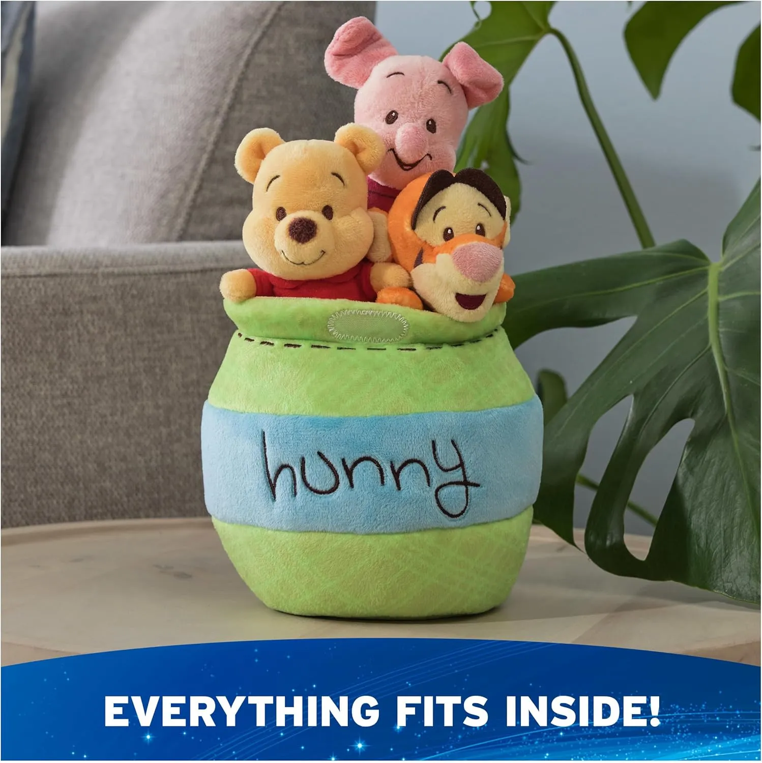 GUND Disney Official Winnie The Pooh Plush Playset with Pooh, Tigger, and Piglet, Sensory Toy Stuffed Animals for Ages 0 and Up, Green, 8”