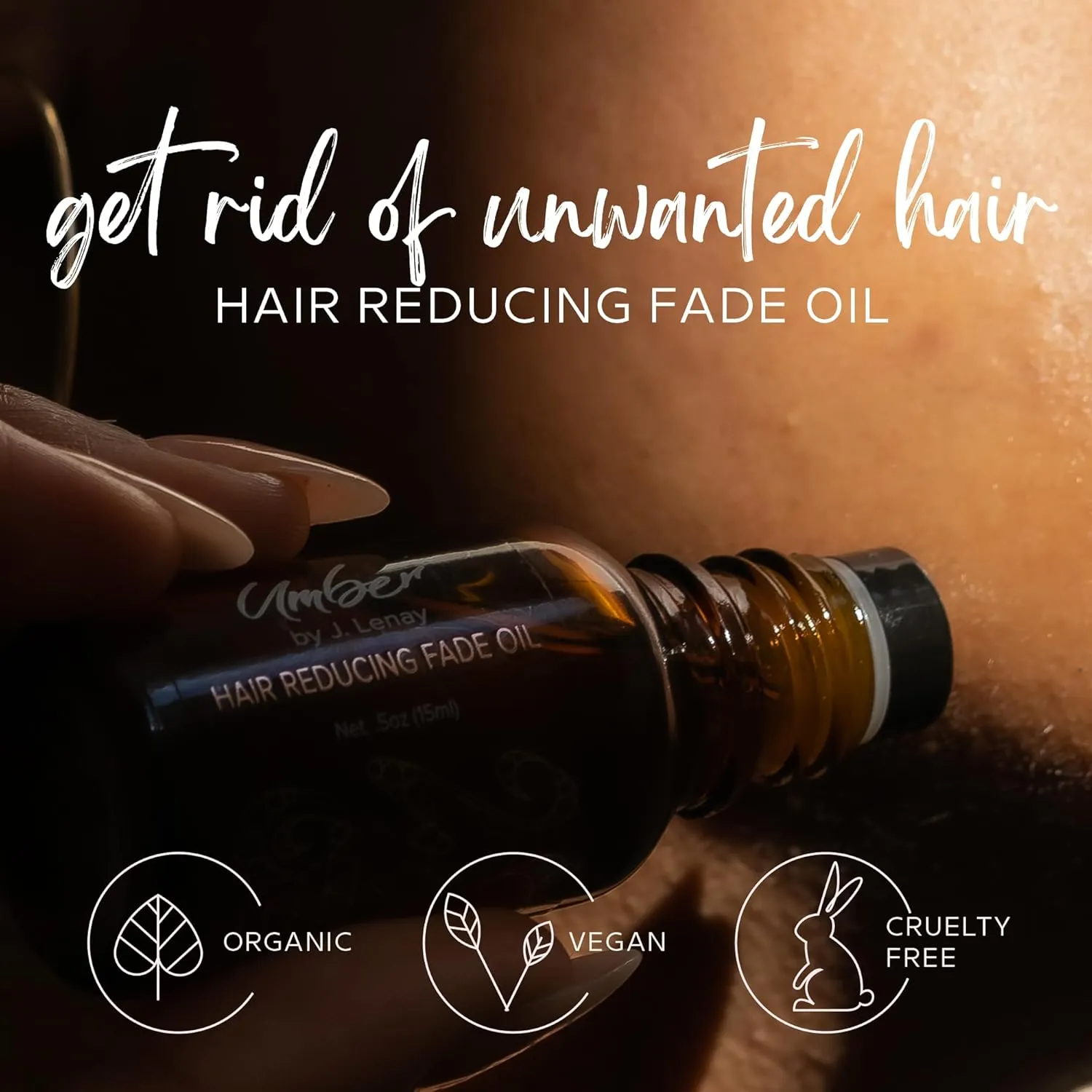Hair Reducing Fade Oil – Hair Growth Minimizer for Face & Body, Slow Down Facial Hair Growth for Women & Men, Hair Inhibitor Serum, Moisturizing & Soothing, 15ml