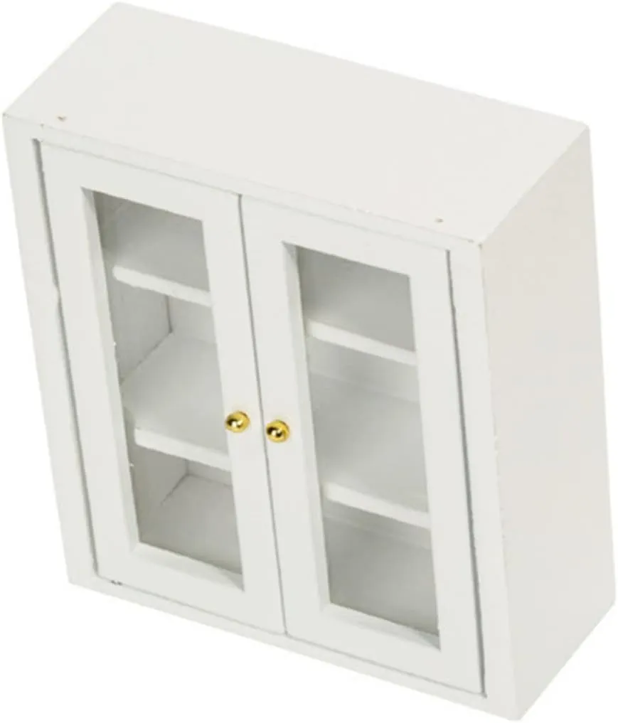 HANABASS 2pcs Miniature Cabinet Dollhouse Furniture Model Chic Tiny Home Decor for Micro Landscape Layouts for Play Elegant Display Cabinet for Mini House Accessories