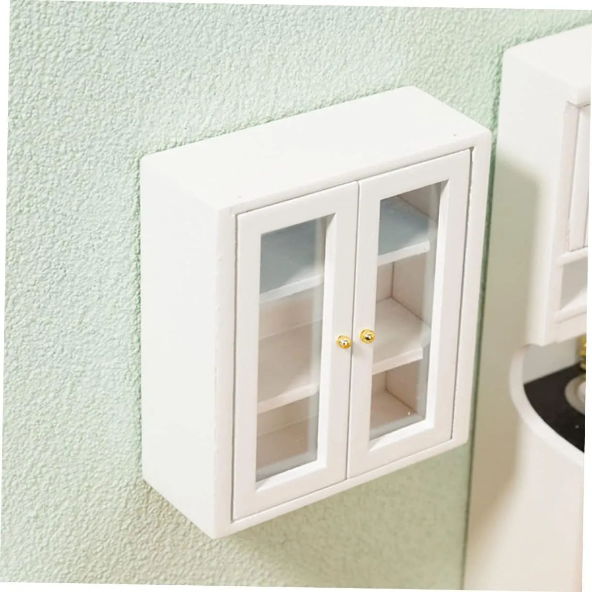 HANABASS 2pcs Miniature Cabinet Dollhouse Furniture Model Chic Tiny Home Decor for Micro Landscape Layouts for Play Elegant Display Cabinet for Mini House Accessories