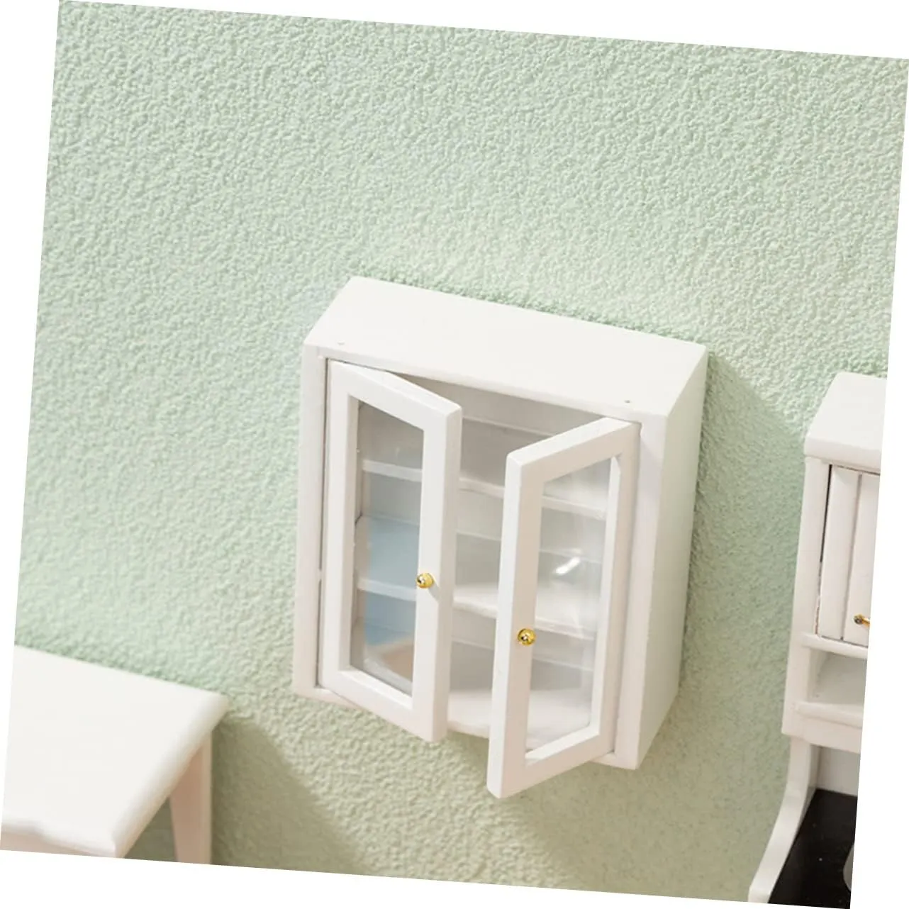HANABASS 2pcs Miniature Cabinet Dollhouse Furniture Model Chic Tiny Home Decor for Micro Landscape Layouts for Play Elegant Display Cabinet for Mini House Accessories
