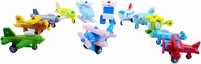 HANABASS 12Pcs Wooden Mini Airplane for Educational Flight for Play and Party Favors