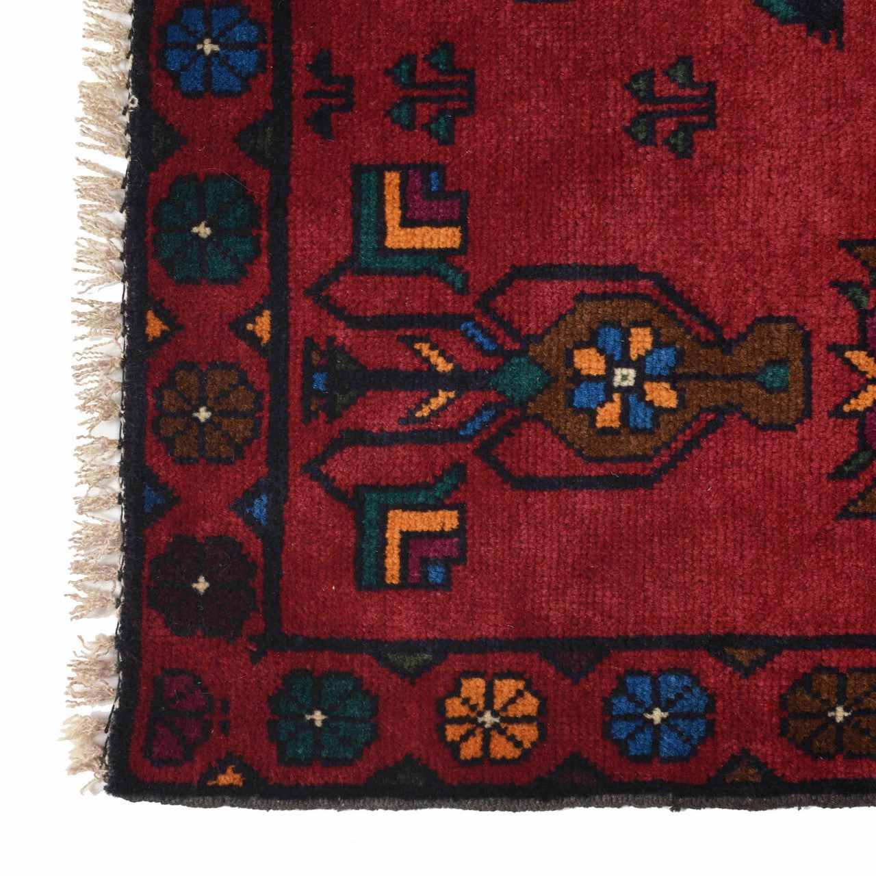 Hand Knotted  Pashtun War Rug Traditional Wool Afghan Pictorial Rug
