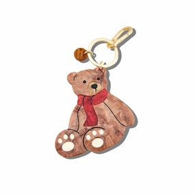 Hand-Painted Teddy Bear Bag Charm   Keychain