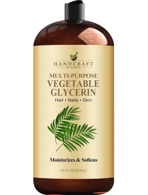Handcraft Blends Vegetable Glycerin/Glycerine - for DIY Blends 28 Fl Oz - 100% Pure and Natural - Premium Grade Oil for Skin and Hair - Hair and Body - Massage