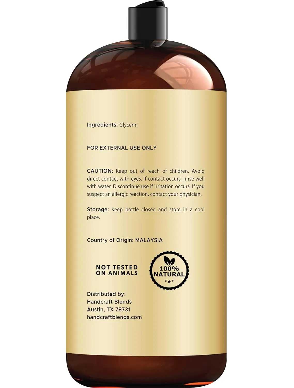Handcraft Blends Vegetable Glycerin/Glycerine - for DIY Blends 28 Fl Oz - 100% Pure and Natural - Premium Grade Oil for Skin and Hair - Hair and Body - Massage