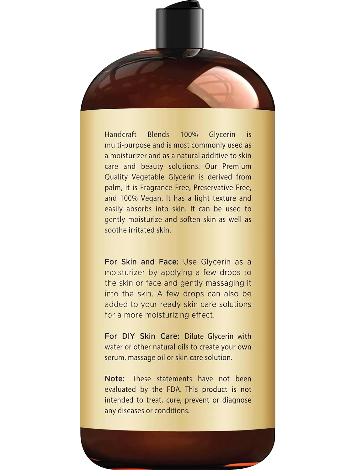 Handcraft Blends Vegetable Glycerin/Glycerine - for DIY Blends 28 Fl Oz - 100% Pure and Natural - Premium Grade Oil for Skin and Hair - Hair and Body - Massage