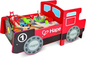 Hape Busy City Rail Set, Ride-On & Foldable Engine Table