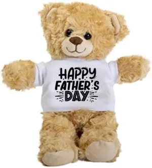 Happy Father's Day Teddy Bear, Dad Gift, Gift Stuffed Animal, Plush Teddy Bear with Tee, Welcoming Baby Gift, Gift for Her, Newborn, Birthday Christmas Basket Gift Idea