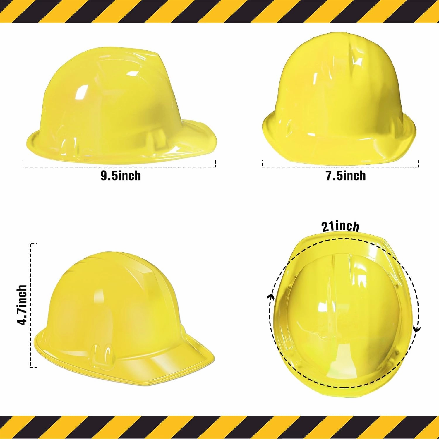 Haysandy 60 Pcs Plastic Construction Hat Bulk Toy Construction Hats Building Worker Party Caps Theme Favor Caps for Dress up Birthday Party Supplies(Yellow)