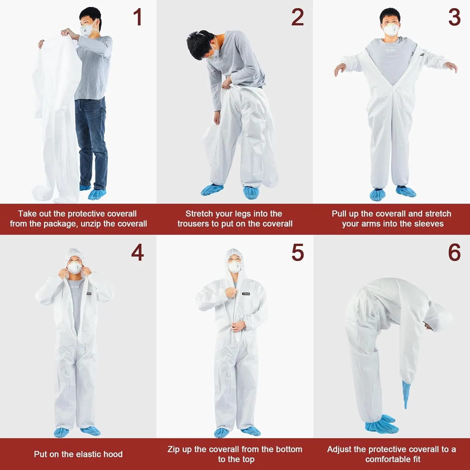 Hazmat Suit Disposable Coverall | Heavy Duty Full Body Paint Coverall & Suit in 7 Sizes with Multiple Specifications for Men & Women With Hood - Breathable & Water Resistant - X-Large, White, 5