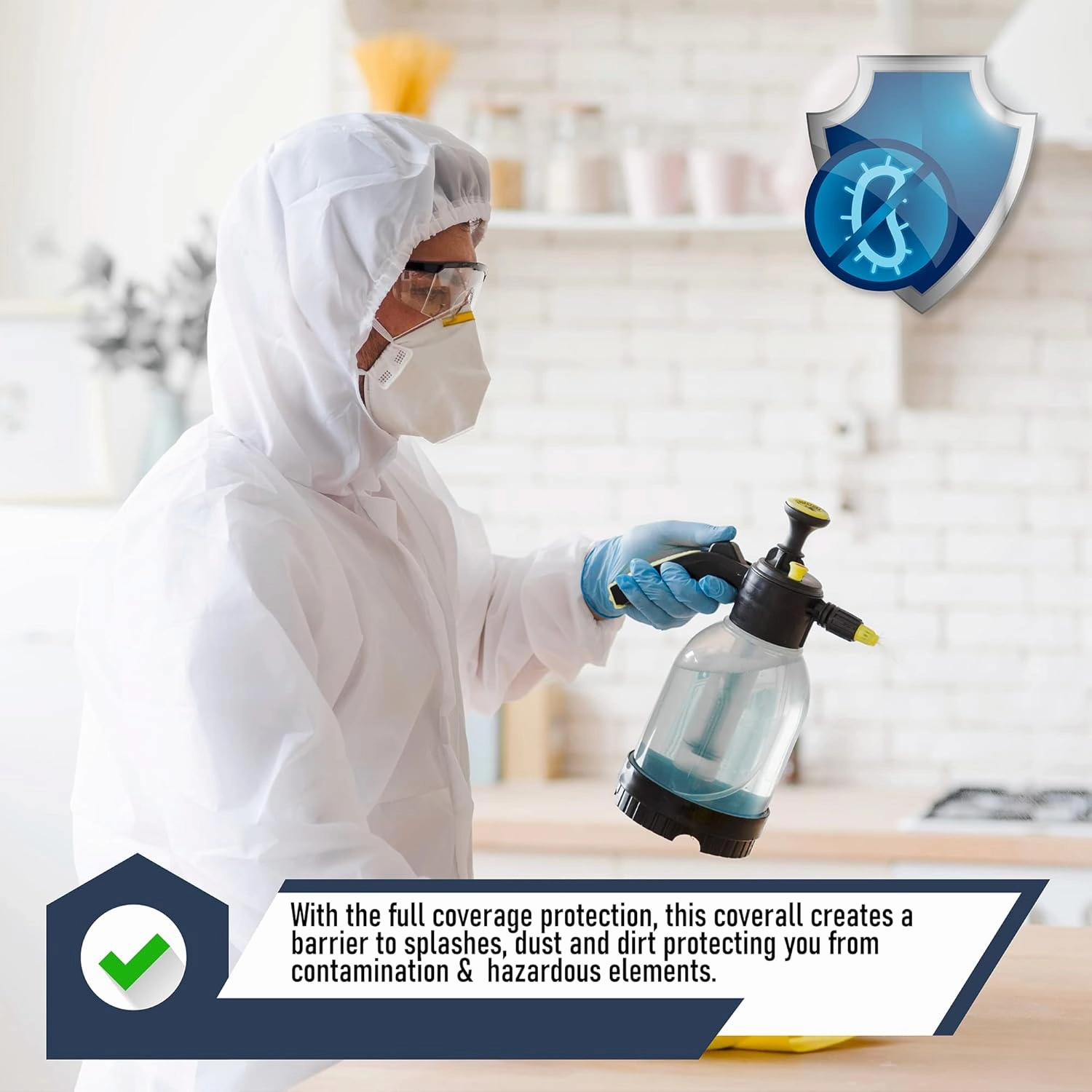 Hazmat Suits Disposable | 9 Size Options | With Hood, Heavy Duty, Breathable Disposable Coverall, Painter Suit