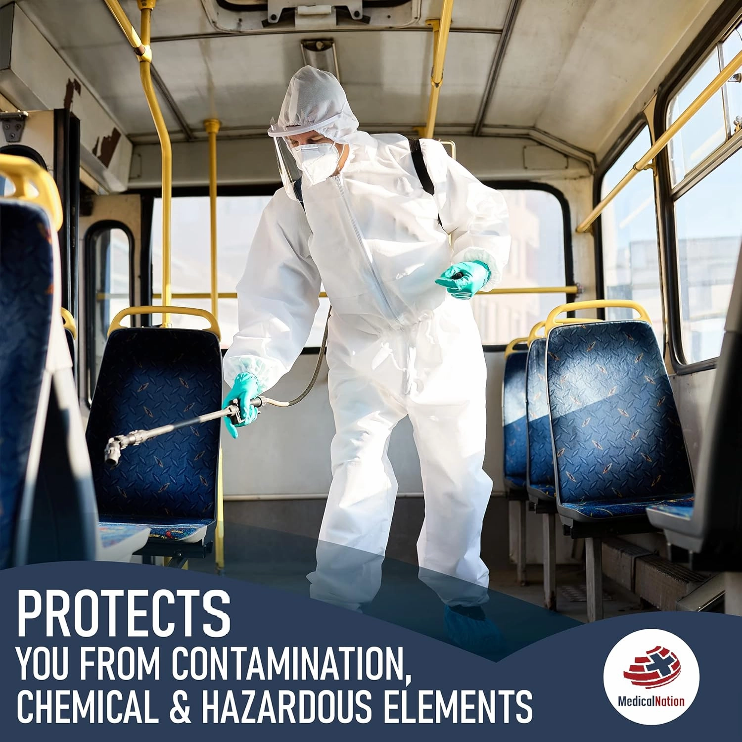 Hazmat Suits Disposable | 9 Size Options | With Hood, Heavy Duty, Breathable Disposable Coverall, Painter Suit
