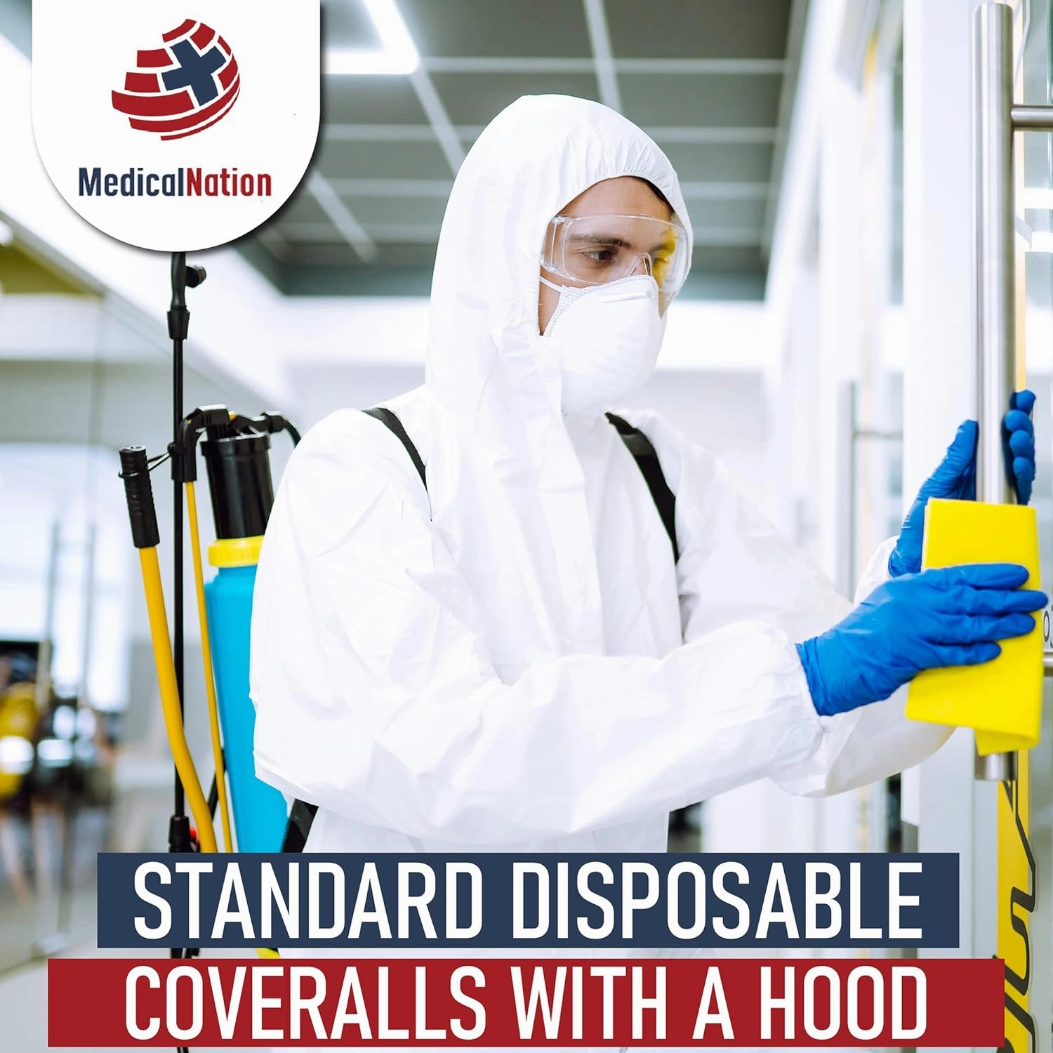 Hazmat Suits Disposable | 9 Size Options | With Hood, Heavy Duty, Breathable Disposable Coverall, Painter Suit