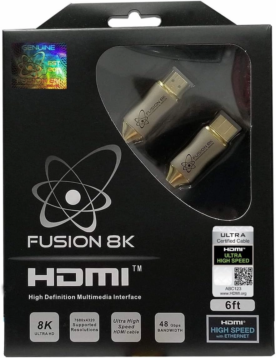 HDMI 2.1 Certified Cable Supports 10K 8K @60Hz and 4K @120Hz Compatible with All TVs, BluRay, Xbox Series X, PS5 (6 Feet)