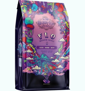 Heady Cup Coffee Roasters Flo Medium Roast Whole Bean Coffee | Smooth & Clean | Hints of Nutty and Cocoa Flavors | All-Day Drinker | 12oz