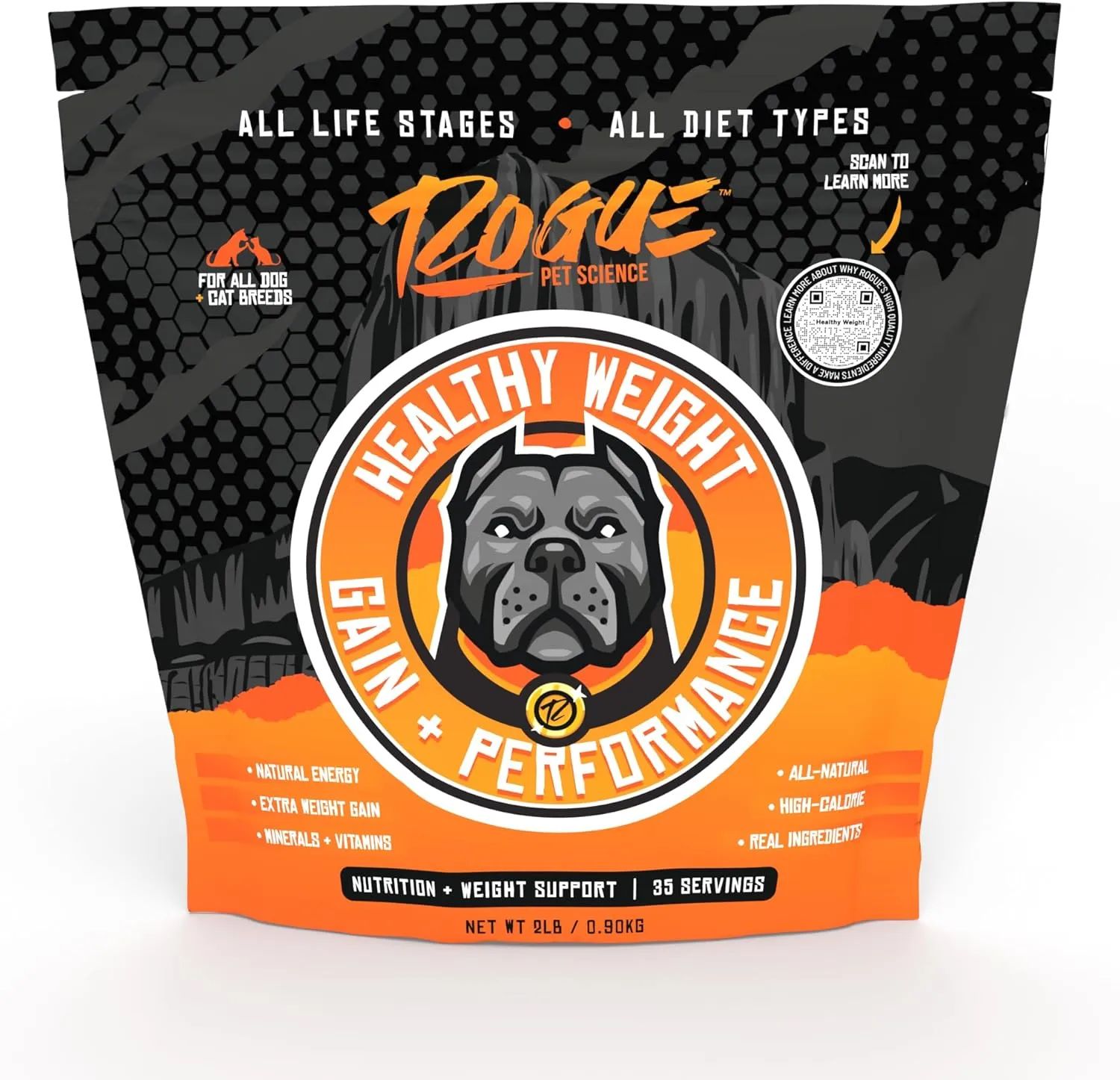 Healthy Weight - Natural Weight Gainer for Dogs - High Calorie Tasty Dog Food & Cat Food Topper - Supports Weight Gain, Gut Health & Digestion - Helps Provide Natural Energy (2 lbs)
