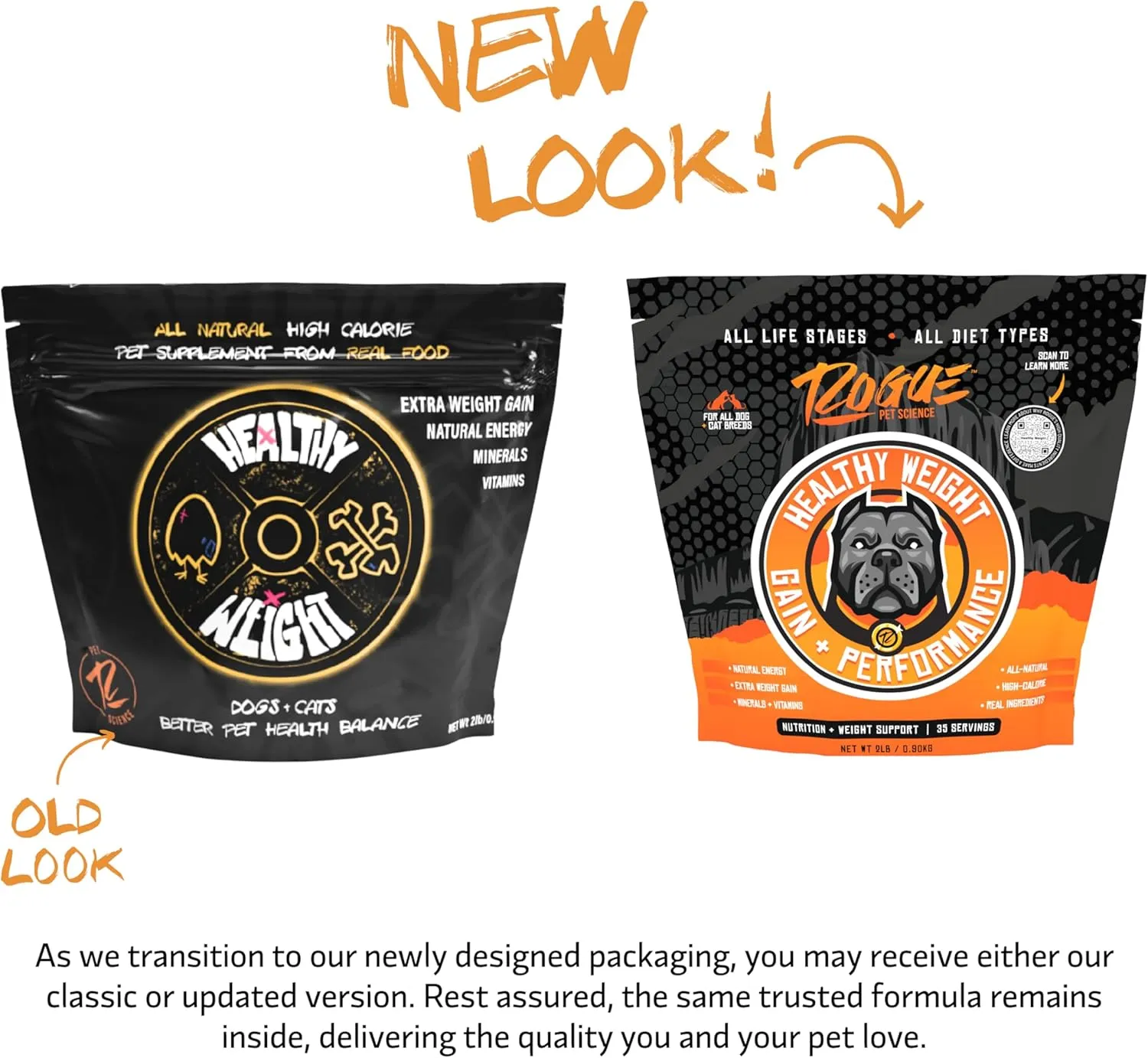 Healthy Weight - Natural Weight Gainer for Dogs - High Calorie Tasty Dog Food & Cat Food Topper - Supports Weight Gain, Gut Health & Digestion - Helps Provide Natural Energy (2 lbs)